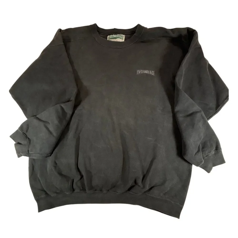 Vintage Levis Sweatshirt XL Black Embroidered Crewneck 90s Streetwear